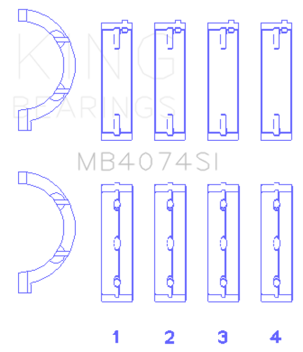 King Engine Bearings Chrysler 2.7L (Size +0.25mm) Main Bearing Set