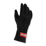 RaceQuip 355002RQP SFI 3.3/5 black short gauntlet Nomex race gloves, size Small - main view