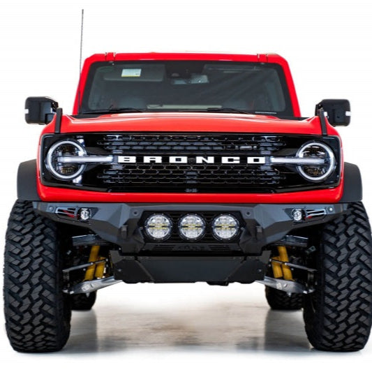 Addictive Desert Designs Bomber Front Bumper with Rigid 360 Mounts and D-Rings | 2021+ Ford Bronco