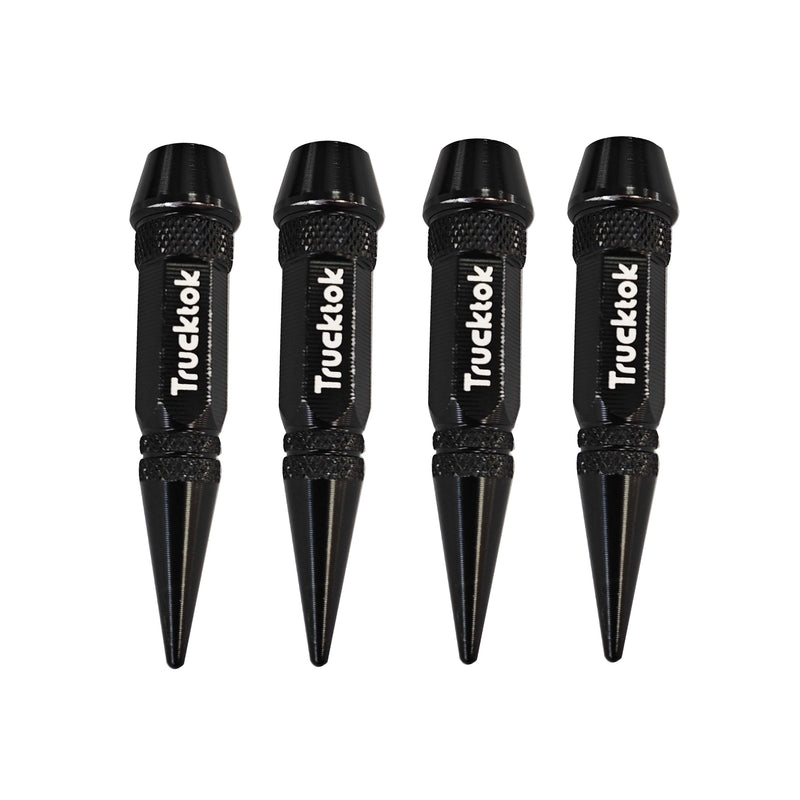 Trucktok 4pcs Aluminum Spike Bullet Valve Stem Caps Cover Wheel Tire Air Cap