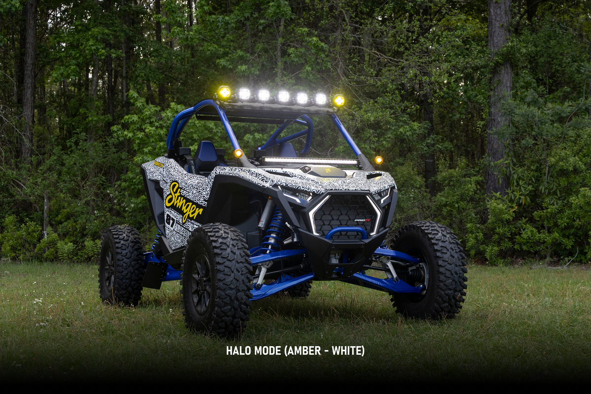 HEXCORE Universal 4" LED Pod Lights, Driving Beam Amber & White (Pair) | STL4PDL Stinger