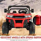 2-Seater 300W 4WD 6x6 Ride On UTV Truck with Dump Bed and LED Lights + Remote Control for Kids (24V)