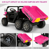 2-Seater 300W 4WD 6x6 Ride On UTV Truck with Dump Bed and LED Lights + Remote Control for Kids (24V)