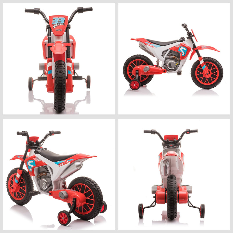 12V Rechargeable Dirt Bike Toy with Training Wheels - Perfect for Little Riders!