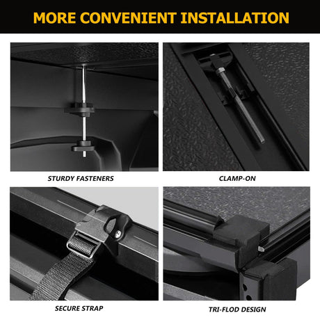 Trucktok 2015-2025 Ford F150 5.5FT Hard Tri-Fold Tonneau Cover Truck Bed Pickup TruckTok
