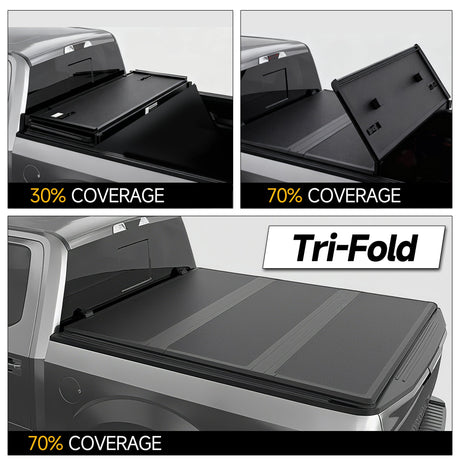 Trucktok 2015-2025 Ford F150 5.5FT Hard Tri-Fold Tonneau Cover Truck Bed Pickup TruckTok