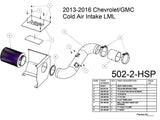 HSP Cold Air Intake, 2013-2016 Chevrolet / GMC 6.6L Duramax LML HSP Diesel