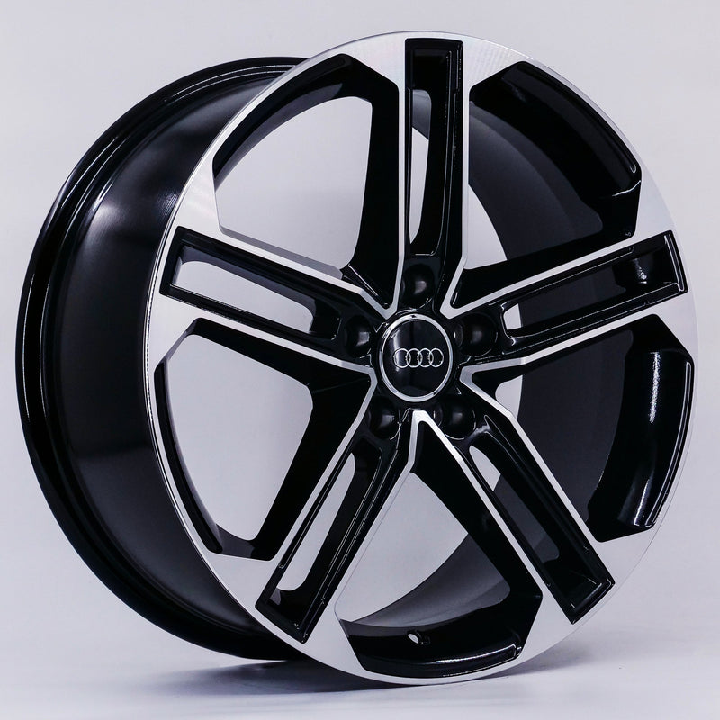 18 x 8.0 5x112 Black Machine Face 1 pc Wheels For Audi Mercedes