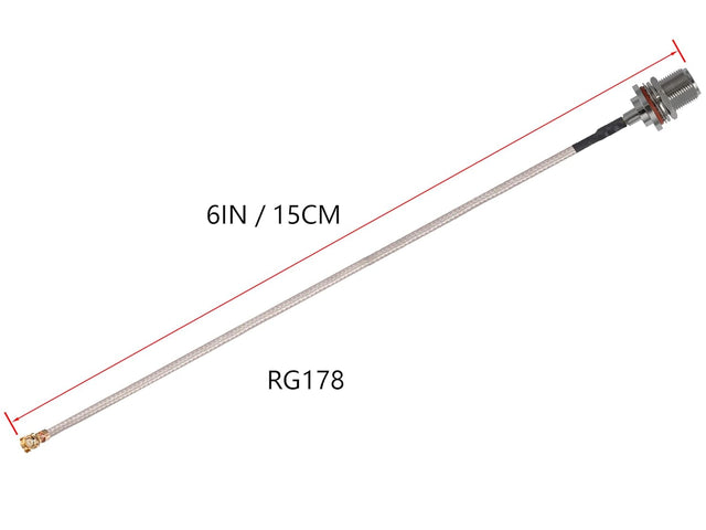 IPEX to N Type Female Coaxial Cable, 6" – 2-Pack TekShack