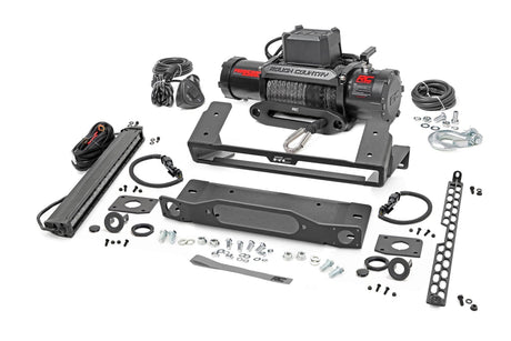 High Winch Mount All Models 9500S 20 Inch Black Single Row LED Amber DRL Ford Bronco (21-25) Rough Country