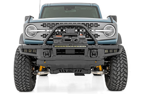 High Winch Mount All Models 12000S 20 Inch Black Single Row LED Amber DRL Ford Bronco (21-25) Rough Country