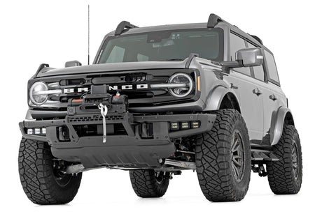 High Winch Mount All Models 12000S 20 Inch Black Single Row LED White DRL Ford Bronco (21-25) Rough Country