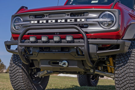 Nudge Bar 4 Inch Round Led (x4) OE Modular Steel Ford Bronco 4WD (21-25) Rough Country