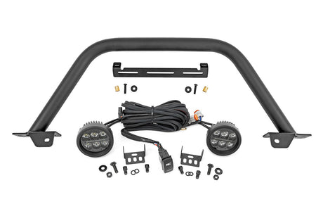 Safari Bar 3.5 Inch Round LED (Pair) Black Amber DRL OE Modular Steel Ford Bronco (21-25) Rough Country