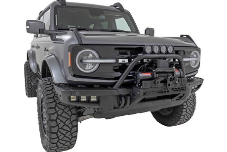 Safari Bar 3.5 Inch Round LED (Pair) Black Amber DRL OE Modular Steel Ford Bronco (21-25) Rough Country
