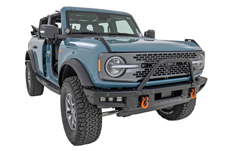 Safari Bar 3.5 Inch Round LED (Quad) Black Amber DRL OE Modular Steel Ford Bronco (21-25) Rough Country