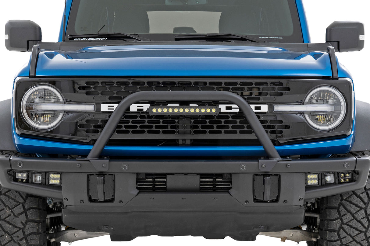 Safari Bar 12 Inch LED Light Bar Black Single Row OE Modular Steel Ford Bronco (21-25) Rough Country