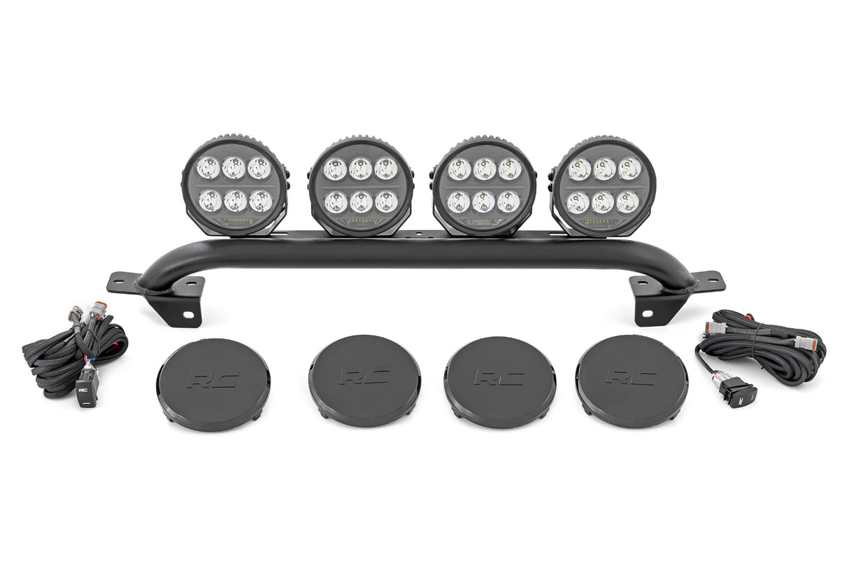 Light Bar Mount 6.5 Inch Round LED (Quad) OE Modular Steel Ford Bronco (21-25) Rough Country
