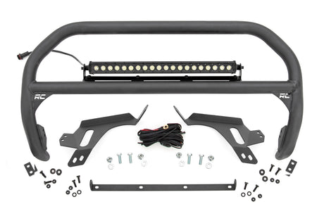 Nudge Bar w/ Tow Hooks 20 Inch Black Single Row LED Ford Bronco Sport (21-24) Rough Country