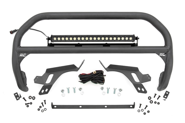Nudge Bar w/ Tow Hooks 20 Inch Black Single Row LED Ford Bronco Sport (21-24) Rough Country