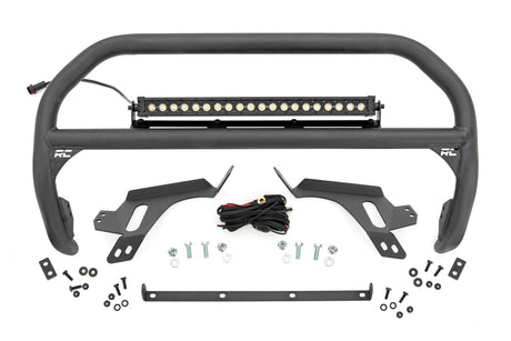 Nudge Bar w/ Tow Hooks 20 Inch Black DRL Single Row LED Ford Bronco Sport (21-24) Rough Country