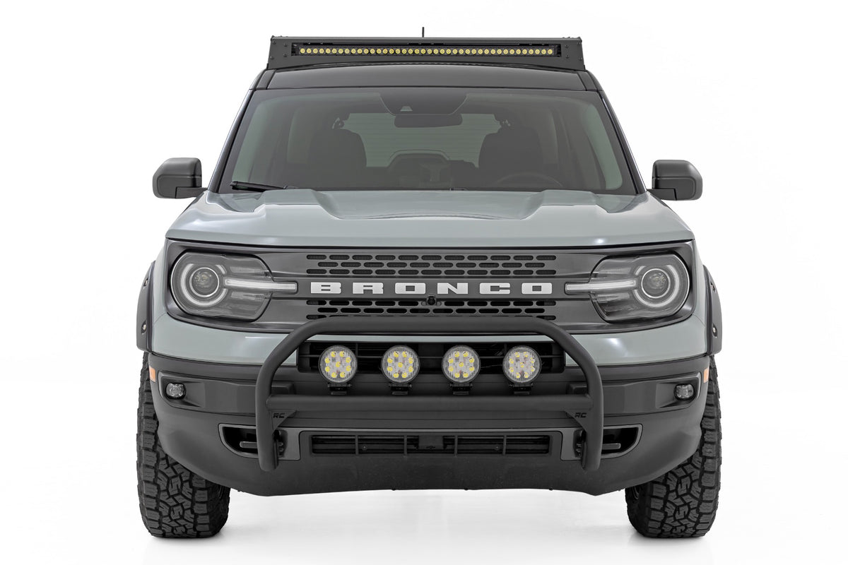 Nudge Bar w/ Tow Hooks 20 Inch Black DRL Single Row LED Ford Bronco Sport (21-24) Rough Country
