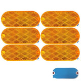 All Star Truck Parts Oval Reflectors for Trailers RVs ASTPRF2421A/R Red 2 Each