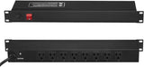 1U Rack PDU Power Strip – 8 Outlet, Surge Protected, 6ft Cord Vevor