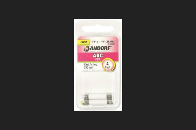 Jandorf Fast Acting 250 Volt 4 Amp Fuse #60602 Jandorf