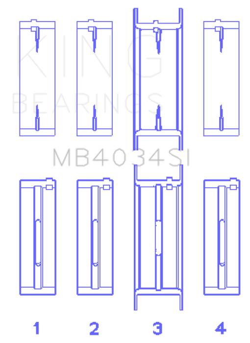 King Engine Bearings Ford 232 (Size +0.75mm) Main Bearing Set