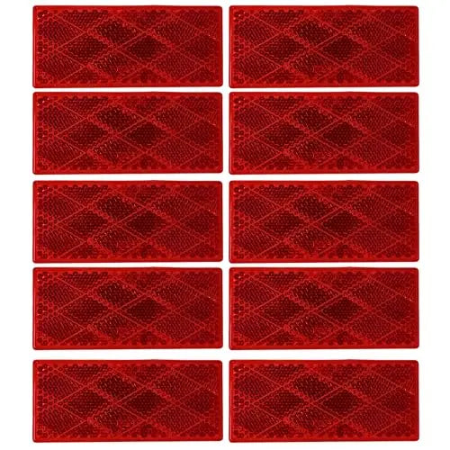 All Star Truck Parts Rectangular Stick On Reflector Red 2-Pack MTRF1301