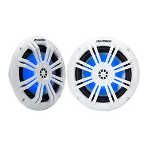 Kicker KM604WL 6.5" Marine Coaxial Speakers w/ RGB Lighting 4-Ohm (Pair) Kicker