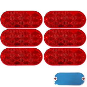 All Star Truck Parts Oval Reflectors for Trailers RVs ASTPRF2421A/R Red 2 Each