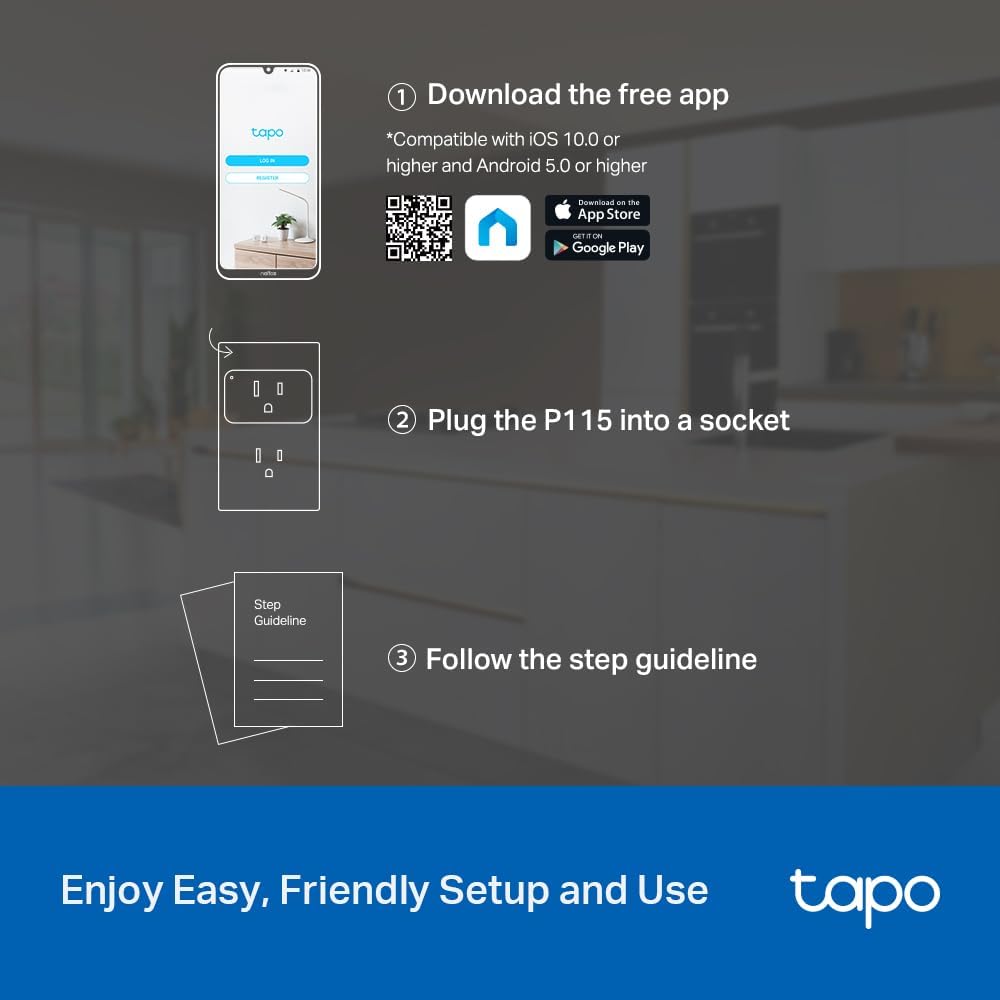 TP-Link Tapo P115 Smart Plug Wi-Fi Mini 4-Pack TekShack