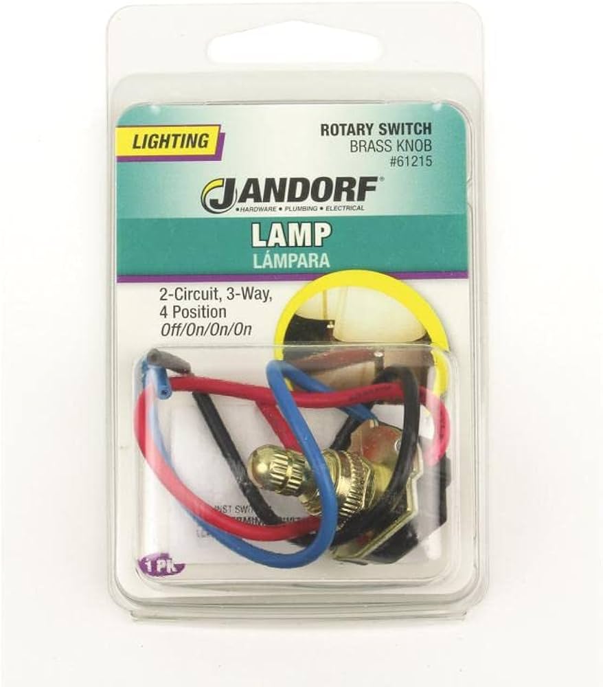 Jandorf Double Circuit Rotary Switch, 125 V, 3 A, 2 Pole, Brass #61215 Jandorf