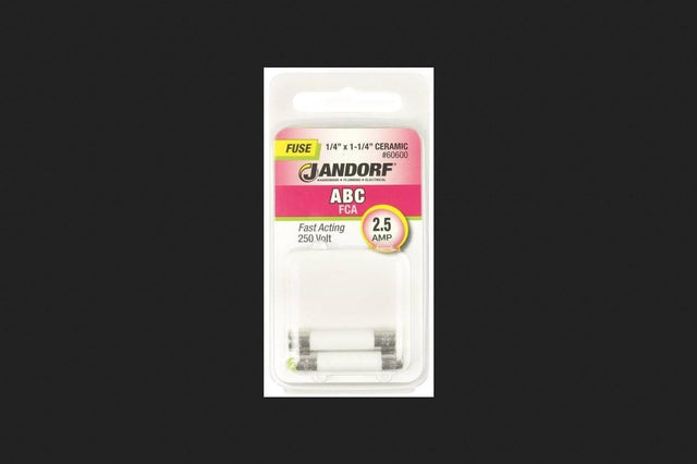 Jandorf Fast Acting 250 Volt 2.5 Amp Fuse #60600 Jandorf