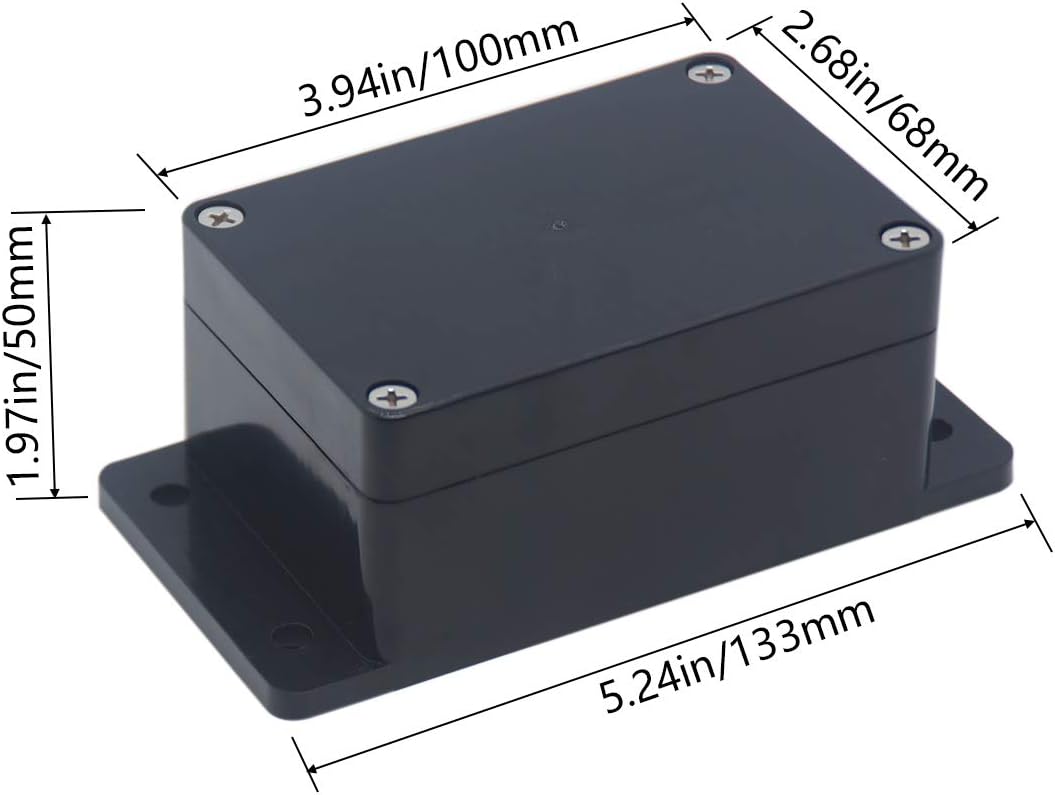 IP65 Waterproof ABS Project Box – 3.94" x 2.68" x 1.97" (100x68x50mm) with Mounting Ears Amazon