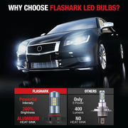 5202 PSX24W LED Fog Light Bulbs 6000K 4000LM White | 2 Bulbs Flashark