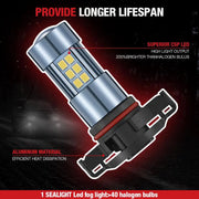 5202 PSX24W LED Fog Light Bulbs 6000K 4000LM White | 2 Bulbs Flashark