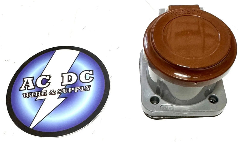 Hubbell HBLNCBN Single Pole Connector, Non-Met Cover, BROWN Camlock series 16 Hubbell