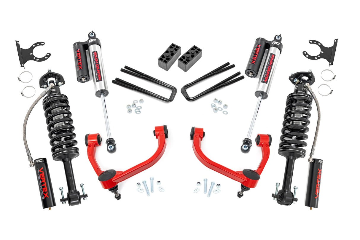 3 Inch Lift Kit Vertex Red Ford F-150 4WD (2014-2020) Rough Country