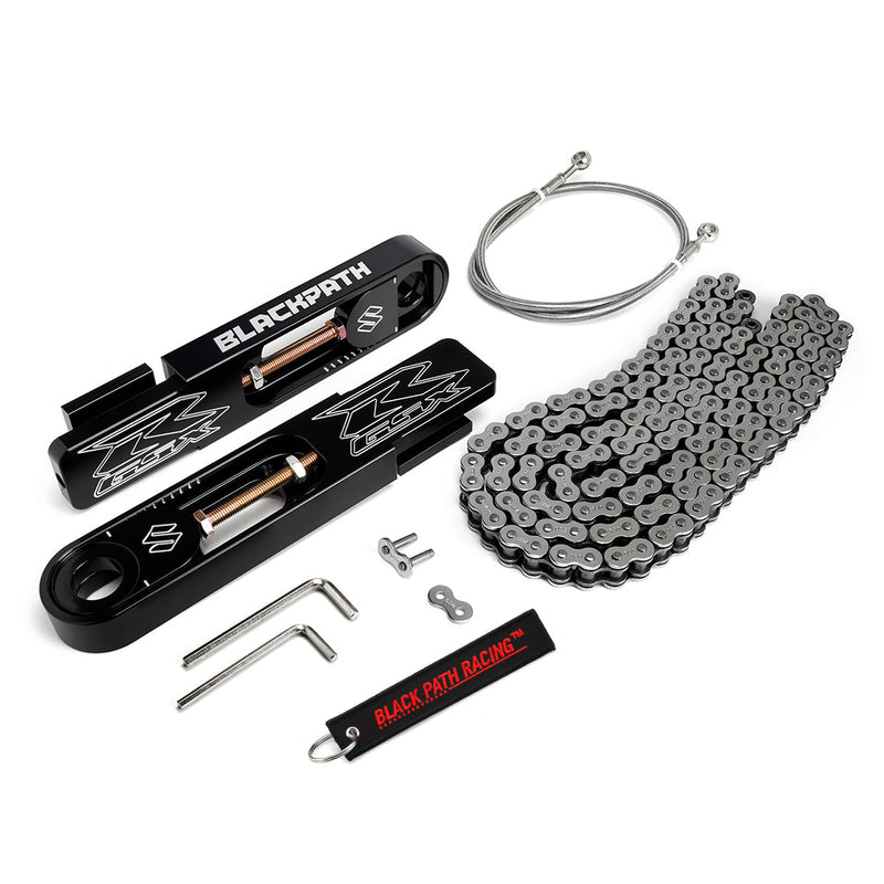 2004-2007 Suzuki SV1000S 5-9" Swingarm Extensions with Brake Hose and Chain