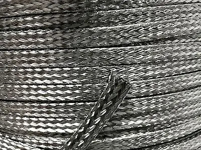 100 FEET 1/8 BRAIDED BRAID STAINLESS EXPANDABLE SLEEVE WIRE HARNESS LOOM ACDC