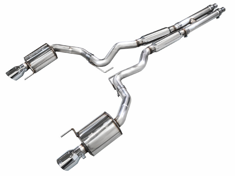 AWE 2024 Ford Mustang GT Fastback S650 RWD Touring Catback Exhaust w/ Dual Chrome Silver Tips