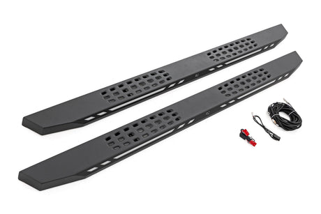AC2 Running Boards Amber/White Crew Cab Ram 1500/2500/3500 2WD/4WD (2010-2025 & Classic) Rough Country