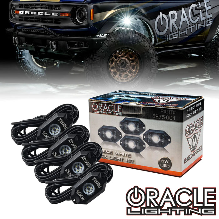 ORACLE LIGHTING WHITE UNDERBODY WHEEL WELL ROCK LIGHT KIT - 4 PIECE