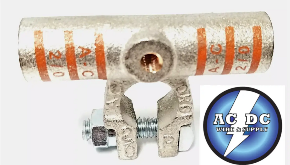 Battery Cable Ends Copper FLAG Post Terminal Connectors 1/0 to 4/0 AC/DC WIRE AND SUPPLY