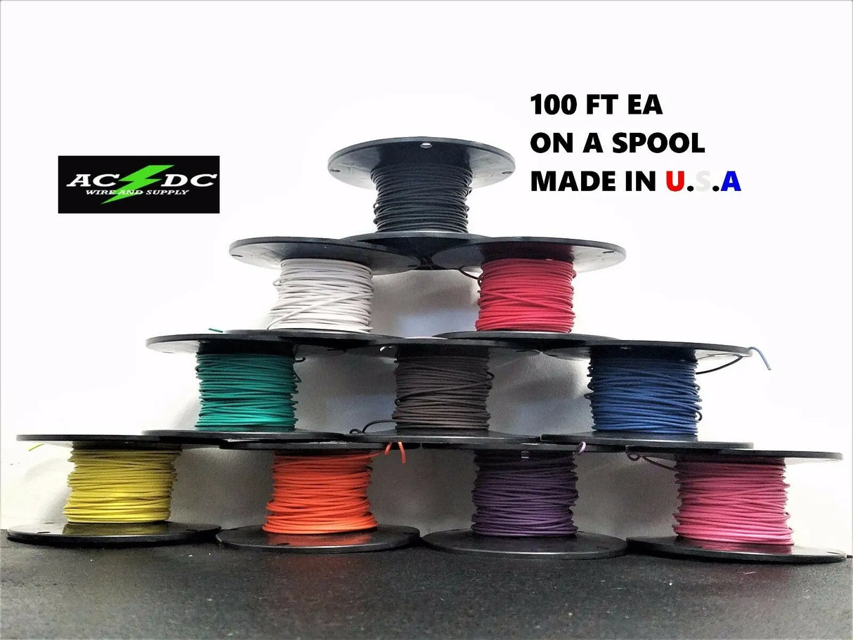 1000' AUTOMOTIVE WIRE 20 AWG HIGH TEMP TXL STRANDED WIRE 10 COLORS 100 FT EA ACDCWIREANDSUPPLY