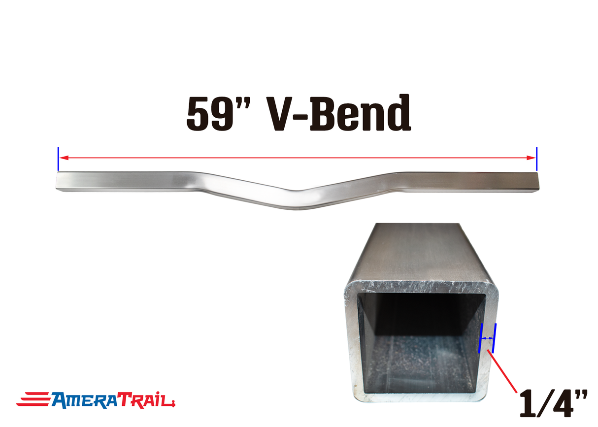 59 X 3 X 3" V Bend Cross Member, 1/4" Wall, Structural Aluminum