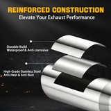 Trucktok 3" Inlet 5" Outlet 12" Overall Length Stainless Steel Bolt On Exhaust Tailpipe Tip TruckTok